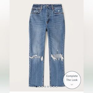 Abercrombie Curve Love Ultra High Rise Ankle Straight Jean